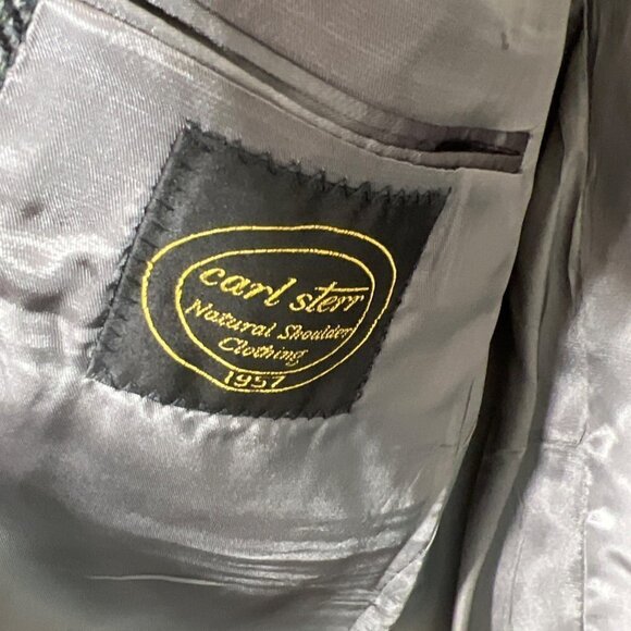 CARL STERR Wool Blend Blazer Gray Herringbone Sz 46R - Picture 5 of 6